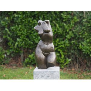 Bronzen Vrouwen Buste Groot - Bronzen beeld - 26 x 20 x 62 cm