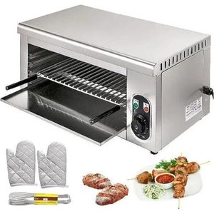 ShopDeal® - Vevor - Oven - Elektrische Oven - Roestvrij Staal - Grill - Pizza Oven - Kip - Keuken - 2kw - 60.9 x 30.4 x 26.6