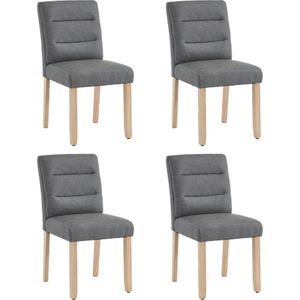 Eetkamerstoelen Set van 4 familie eetkamerstoelen stoelen modern minimalistisch woonkamer slaapkamer stoelen vier eiken stoelen met rugleuning grijs