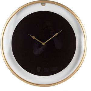 Clayre & Eef Wandklok Ø 60 cm Zwart Goudkleurig Ijzer Glas Muurklok