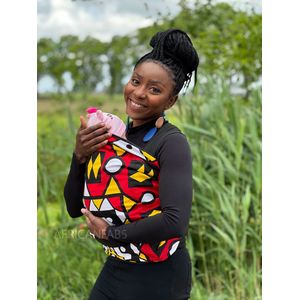 Afrikaanse Print Draagdoek / Draagzak / baby wrap / baby sling - Samakaka rood  - Baby wrap carrier