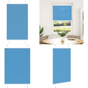 vidaXL Plissé rolgordijn 80x100 cm stofbreedte 79,4 cm polyester blauw - Plisségordijn - Geplooide Jaloezieën - Geplooide Zonwering - Plisse Blind