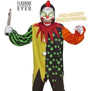 Widmann - Monster & Griezel Kostuum - Horror Clown Elektro - Jongen - Multicolor - Maat 158 - Halloween - Verkleedkleding