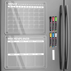 Familieplanner Koelkastkalender Weekplanner Maandplanner - Organiseer Gezinsleven - Magnetische Achterkant - Overzichtelijke Planning