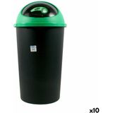 Prullenbak Tontarelli Big hoop Zwart Groen 50 L 39 x 39 x 72 cm (10 Stuks)
