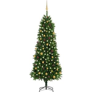 The Living Store Kunstkerstboom - Groen - 240 cm - Met LED-verlichting - PE takken