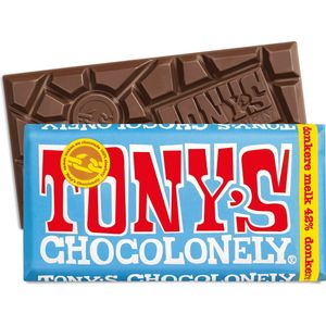 Tony's Chocolonely Chocolade Reep Donkere Melk - 180 gram