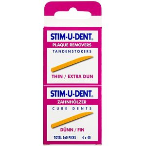 3x Stim-U-Dent Tandenstokers Thin Extra Dun 160 stuks