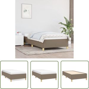 vidaXL Bedframe 90x200 cm - Stof Taupe Bed Frame - Tweepersoons Bed - Houten Bed - Stoffen Bed - Bed Kopen