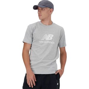 New Balance Stacked Logo T-Shirt Heren T-shirt - ATHLETIC Grijs - Maat XL