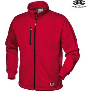 NAVIGATOR BLOUSON, Rood - Softshell stof - 100% polyester - Microfleece binnenlaag - Winddicht - Afneembare capuchon - Verstelbaar met trekkoord - Ritszakken - Elastische gebreide manchetten