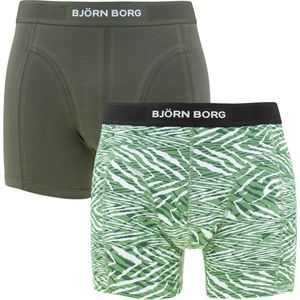 Björn Borg premium cotton stretch 2P boxers zebra print groen - L