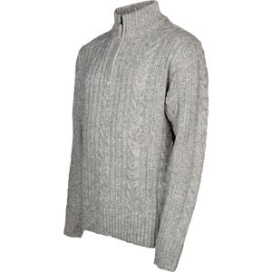 Life Line Marcel Sweater Knit Half Zip Heren Lichtgrijs Maat Xl