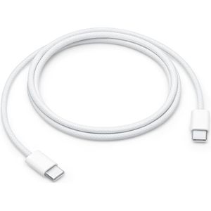 USB-C naar USB-C Kabel 1M - Snelladen 60W Power - Gevlochten en Duurzaam - Wit - Voor MacBook, Samsung, iPhone, Laptop & Smartphone