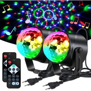 LED Disco Lamp met Afstandsbediening en Muziekgestuurde Verlichting - Sfeervolle Feestverlichting voor Kinderen en Volwassenen - Creëer een Dansvloer Atmosfeer - Multikleurige Party Lamp - Energiezuinig en Duurzaam