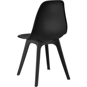 In And OutdoorMatch Eetkamerset Sergio - Eetkamer - 5-delige tafel - Met 4 stoelen - Zwart - Hoogwaardige constructie