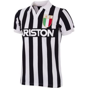 COPA - Juventus FC 1984 - 85 Retro Voetbal Shirt - XS - Zwart; Wit