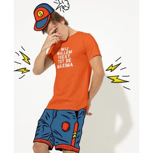 Oranje Koningsdag T-shirt - MAAT M - Heren Pasvorm - Wij Willem Feesten Tot De Maxima