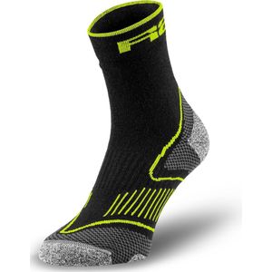 Merino wollen sokken - Warme sokken voor de winter met echt merino wol - R2 - Challenge Fietssokken - Zwart/Geel - Maat M (39 - 42)