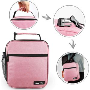 Geïsoleerde Lunchtas Voor Volwassenen En Kinderen, 6,5 Liter Coole Jongens Lunchbox Tas Voor Mannen Vrouwen, Stoere En Ruime Koeltas Bento Lunchboxen voor volwassenen En jongens (Roze)