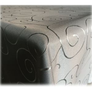 JEMIDI Tafelkleed ornamenten zijdeglans edele tafelhoes tafelkleed - Grijs - Vorm Eckig - Maat 160x220