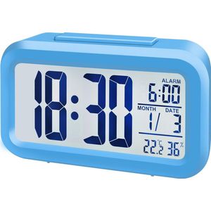 Bresser Wekker MyTime Duo Blauw incl. Binnentemperatuur en -Vochtigheid