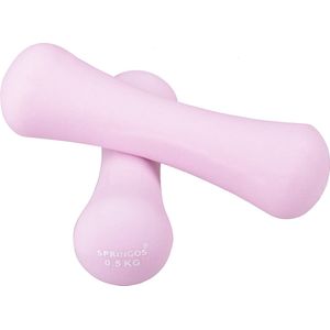 Springos Dumbbell | Gewichten | Gewichten set | 0.5 kg | Roze