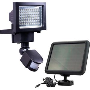 Solar buitenlamp - Floodlight/beveiligingslamp buiten 'Secur II' - Met bewegingsmelder los paneel - Op zonne-energie