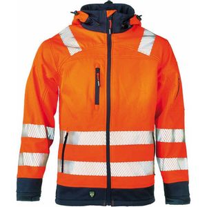 Herock Gregor High Viz Softshell jack HV (1902) - Fluor oranje | Donkerblauw - XXL