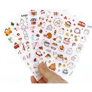 Kawaii stickers (6 vel)  met konijntjes - leuke plaatjes voor scrapbooking, agenda, brieven etc.  Japans design