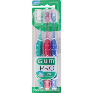 GUM PRO Drievoudige Tandenborstel Trio Pack (Kleur : Water Groen - Roze - Blauw)