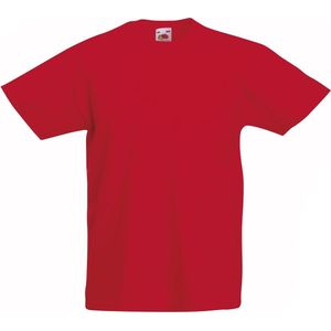 Fruit of the Loom T-shirt Kinderen maat 116 (5-6) 100% Katoen 5 stuks (Rood)