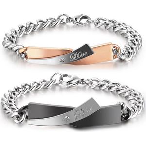 Love Golf Armband Set voor Hem en Haar - Romantisch Liefdes Cadeau voor Hem en Haar - Cadeau voor Man - Mannen Cadeautjes Accesoires