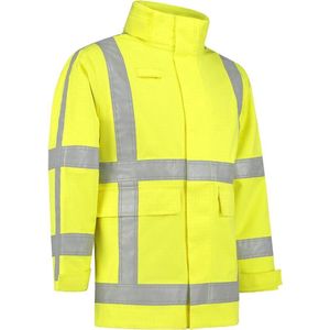 Dapro Blaze Multinorm Regenjas - Maat M - Hi-Vis Geel - Vlamvertragend , antistatisch , Lasnorm , vlamboog en chemicaliën resistent - Doorwerkjas