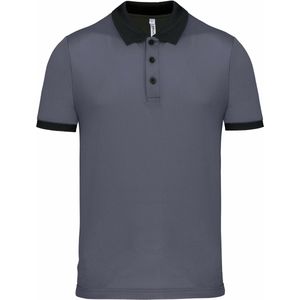 Proact Poloshirt Sport Pro premium quality - grijs/zwart - mesh polyester stof - voor heren M