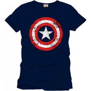 Marvel - Captain America Logo Navy Blue T-Shirt XL