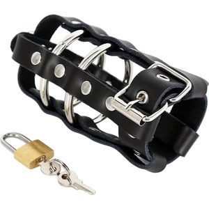 vscnovelty - chastity device - Cock Strap with Lock - PU leder