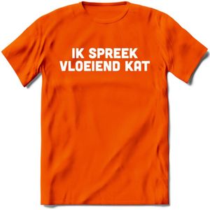 Ik Spreek Vloeiend Kat - Katten T-Shirt Kleding Cadeau | Dames - Heren - Unisex | Kat / Dieren shirt | Grappig Verjaardag kado | Tshirt Met Print | - Oranje - 3XL