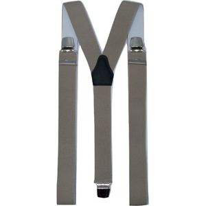 Bretels Beige met brede extra sterke stevige Clips