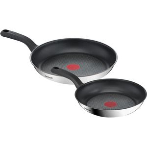 Pannenset inductie - 2-delige koekenpan set 24-28 cm - Geschikt voor inductie - Anti-aanbaklaag - Hoogwaardig RVS - Ergonomische greep - Energiezuinig koken Pannenset inductie