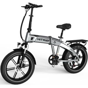Hitway Elektrische Fiets BK36 - Trendy 20*4.0 Inch Fat Tire City Commuter EBike met Afneembare 48V 10.4Ah Lithium Batterij - Opvouwbaar Mountain E-Bike met 250W Motor - 7 Versnellingen - IP54 Waterdicht