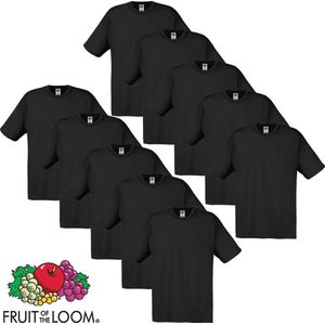 Fruit of the Loom T-shirt maat XXL 100% katoen 10 stuks (zwart)