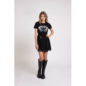 Nik & Nik Zina T-shirt Tops & T-shirts Meisjes - Shirt - Zwart - Maat 176