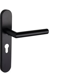 Lavuzo deurkruk Mantua Zwart met afgerond schild PC55 | Per set | Deurklink met schild
