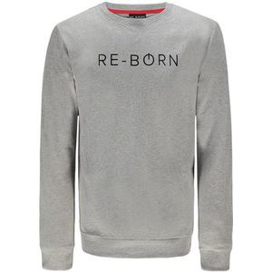 Re-Born Sweater Trui Ronde Hals Lange Mouw Heren - Grijs - Maat S