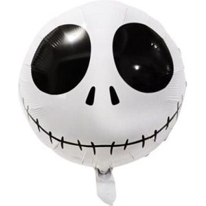 Spook Ballon - 45x45cm - Hoofd - Eng - Ballonnen - Halloween - Thema feest - Verjaardag - Helium ballon - Horror - Folie ballon - Leeg - Halloween Versiering - Halloween accessoires - Halloween decoratie