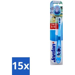 Jordan - Step By Step - Kindertandenborstel - 6-9 jaar - Bulkverpakking - 15 stuks