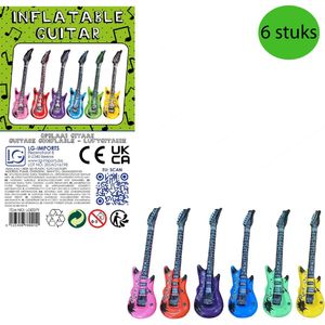 Opblaasbare Gitaar 6 STUKS - 100 Cm - Opblaas Gitaar - Nepgitaar - Muziekinstrument - Carnaval