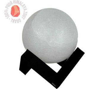Orakl® - Luxe Dimbare Himalaya Zoutlamp Luna - 3-4 KG - Met Dimmer - 100% Himalayazout - Zoutlamp Bol - Zoutlamp Maan - Zoutlamp Rond - Zoutlamp Himalayazout - Maanlamp - Zoutlamp Nachtlampje - Zoutlampen - Zoutsteen