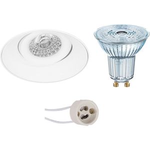 LED Spot Set - OSRAM Parathom PAR16 927 36D - Proma Nivas Pro - GU10 Fitting - Dimbaar - Inbouw Rond - Mat Wit - 5.5W - Warm Wit 2700K - Trimless - Kantelbaar - Ø150mm